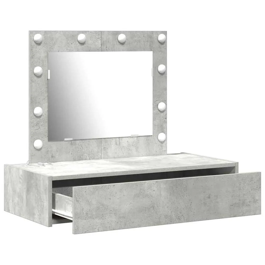 Table de Toilette Gris 83 x 40 x 70 cm Bois d'ingénierie - 4