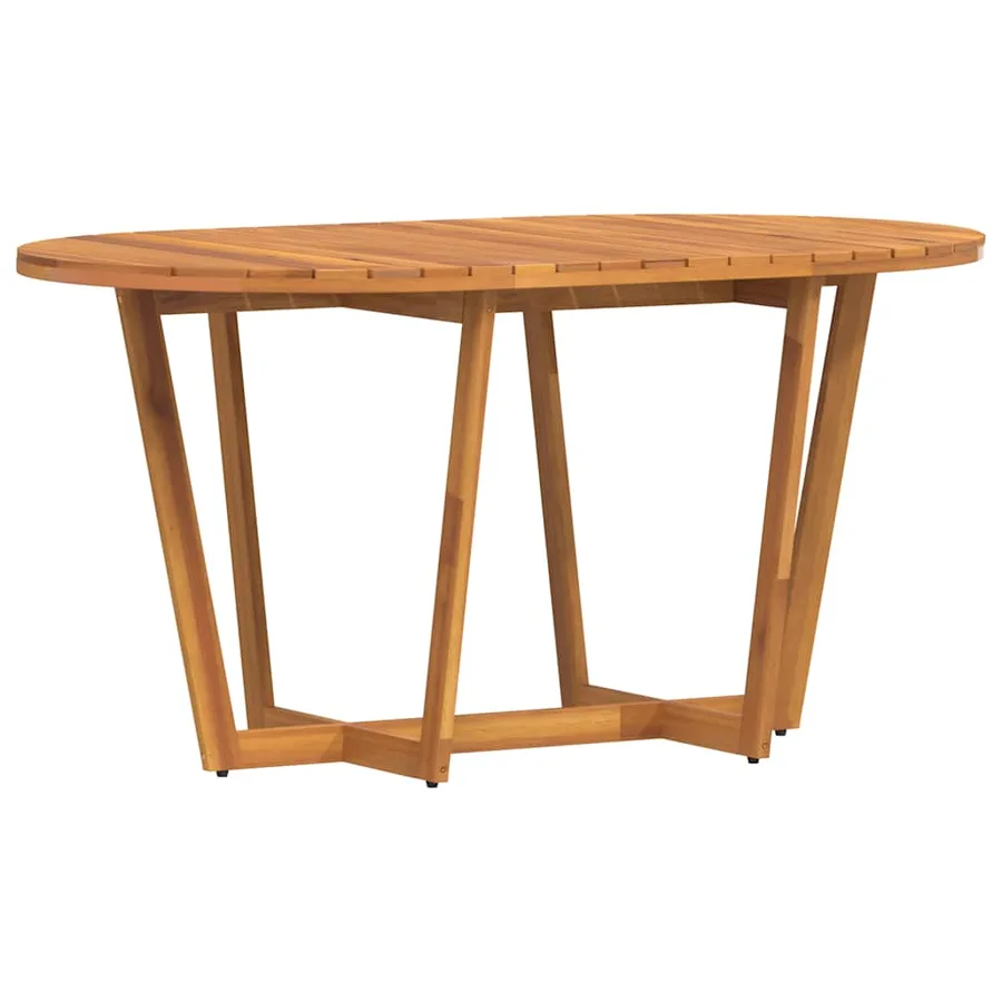Table de jardin ovale 150 x 90 x 75 cm en bois d'acacia massif - 7