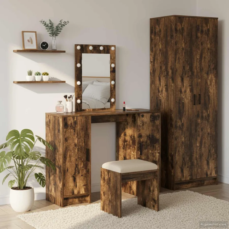 Table de Toilette Marron 102 x 33 x 135 cm Bois d'ingénierie