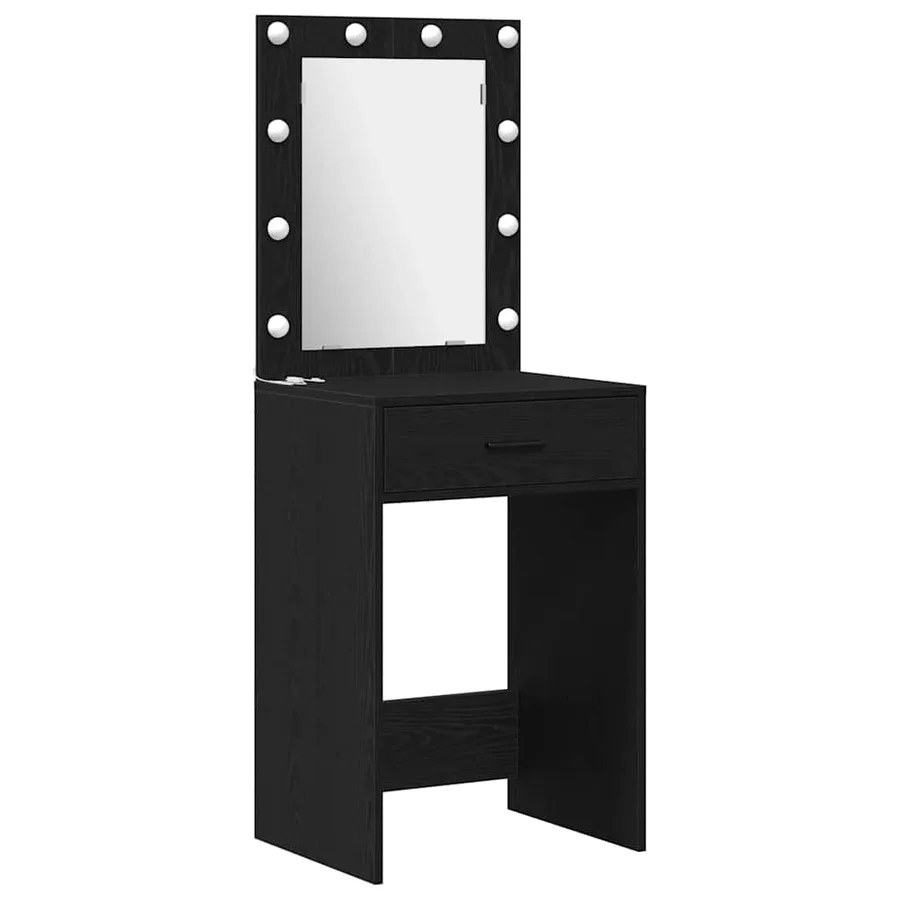 Table de Toilette 2 pcs Noir 50 x 41 x 135 cm Bois d'ingénierie - 5