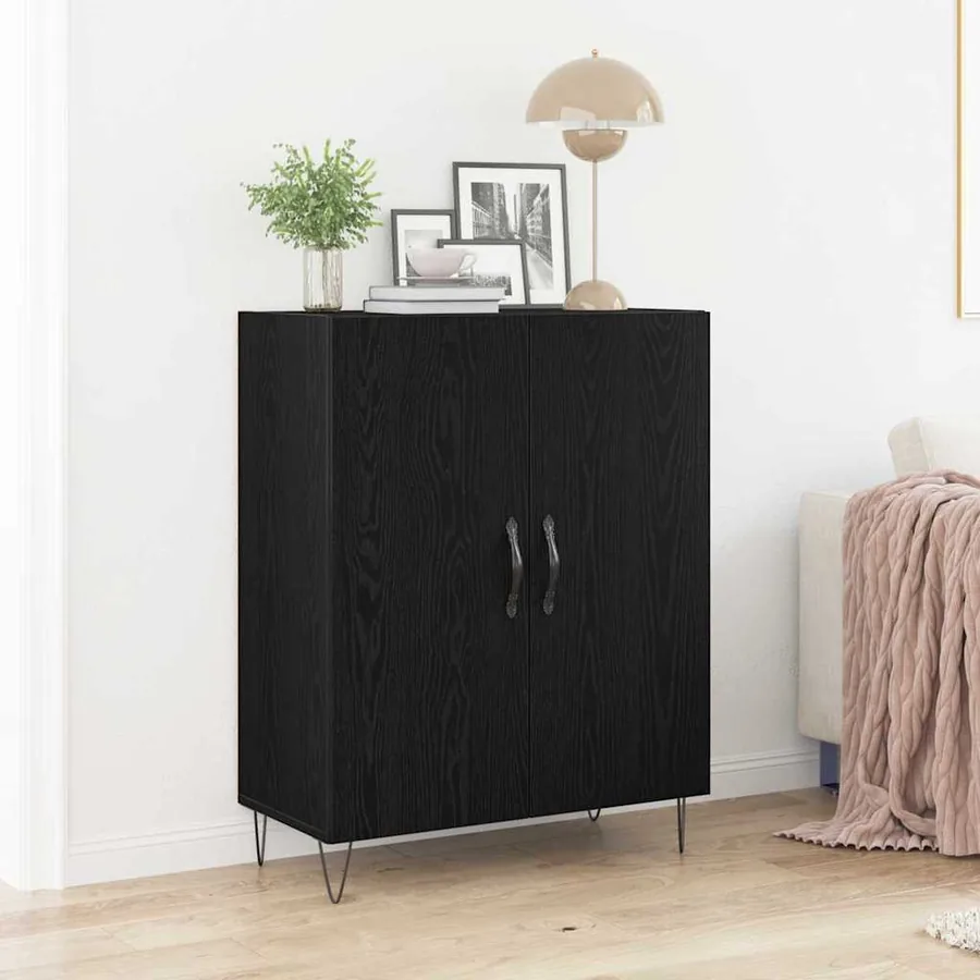 Buffet Chêne noir 69,5 x 34 x 90 cm Bois d'ingénierie