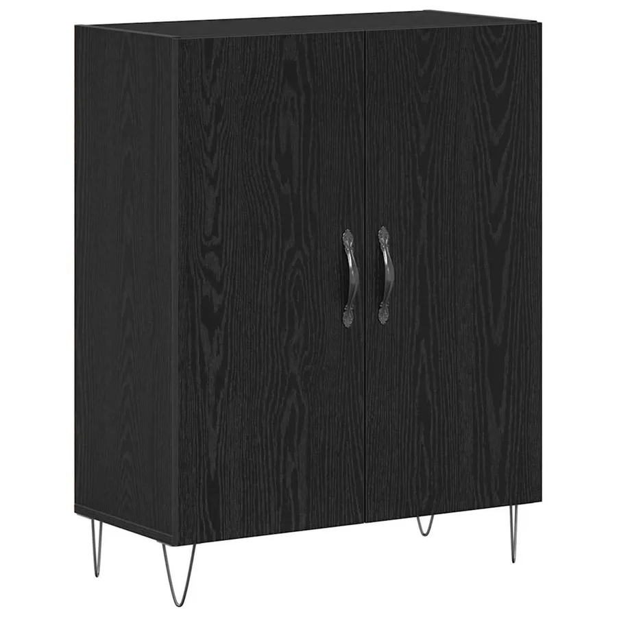 Buffet Chêne noir 69,5 x 34 x 90 cm Bois d'ingénierie - 2