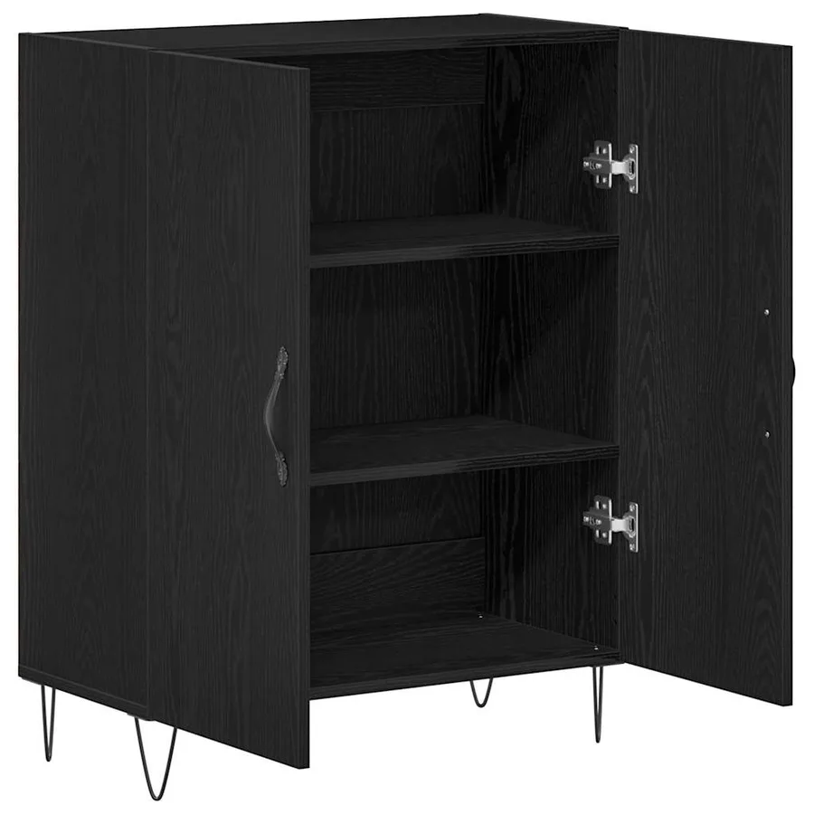 Buffet Chêne noir 69,5 x 34 x 90 cm Bois d'ingénierie - 5