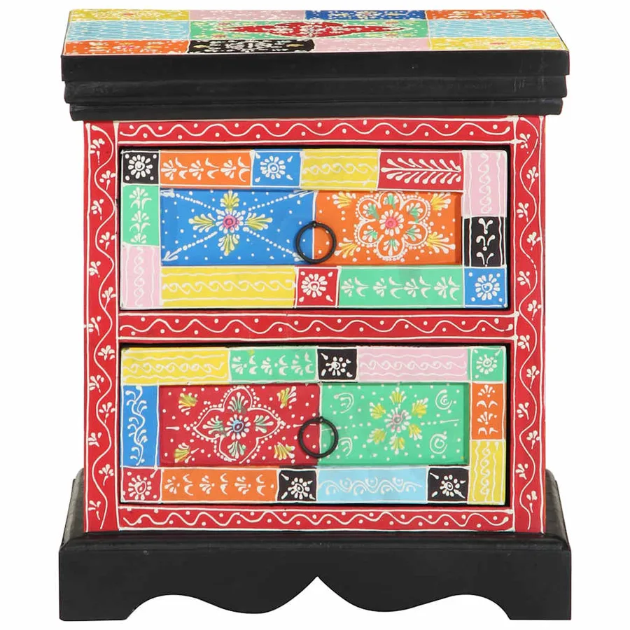 Cabinet de chevet avec tiroir 2 pcs Multicolore 40 x 35 x 45 cm - 4