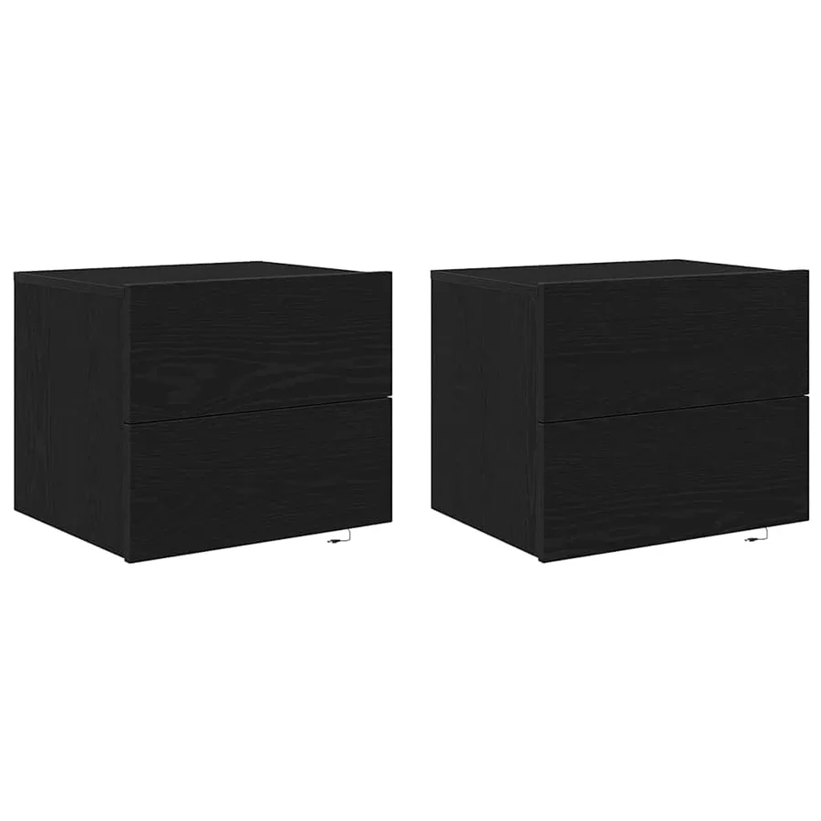 Cabinet de chevet avec tiroir 2 pcs Chêne noir 50 x 39 x 41 cm - 2