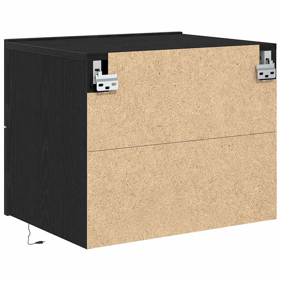 Cabinet de chevet avec tiroir 2 pcs Chêne noir 50 x 39 x 41 cm - 8
