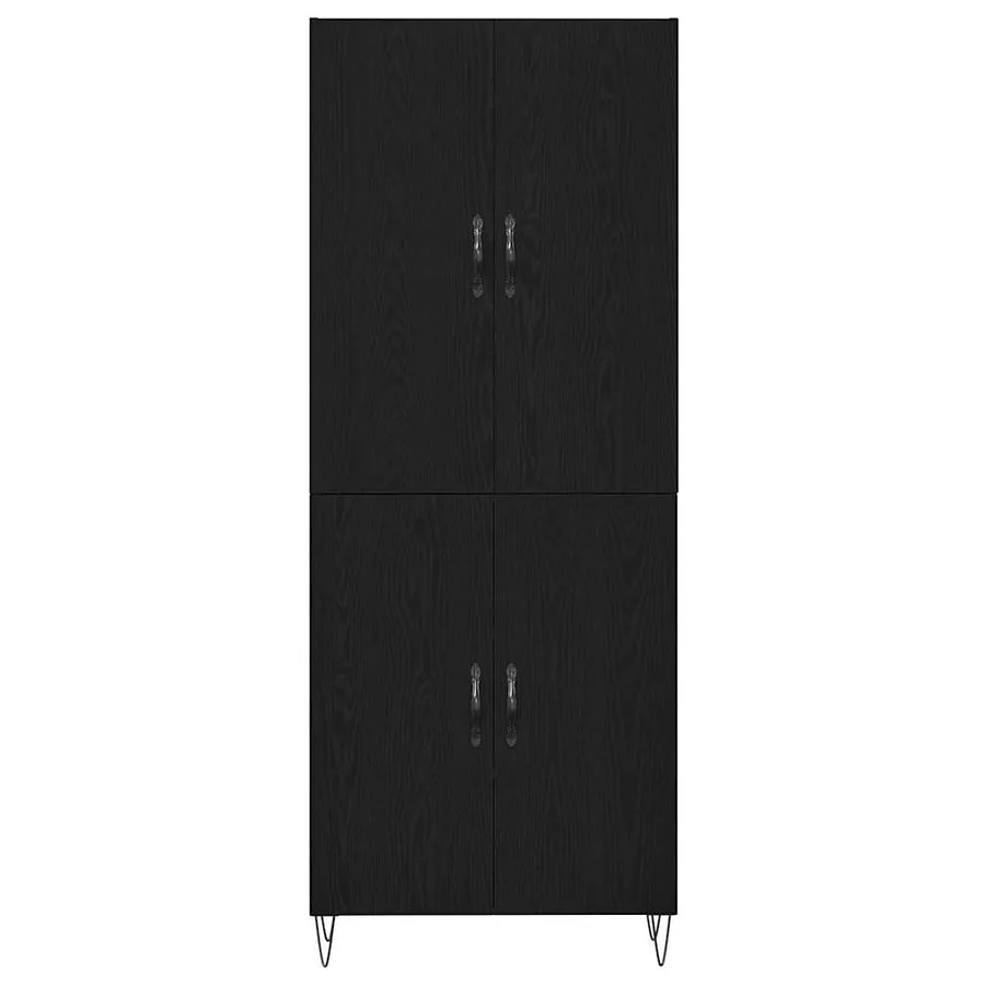 Haut Armoire 2 pcs Chêne noir Bois d'ingénierie et verre - 9