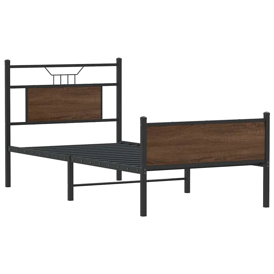 Cadre de lit sans matelas chêne marron 90x190cm bois ingénierie - 3