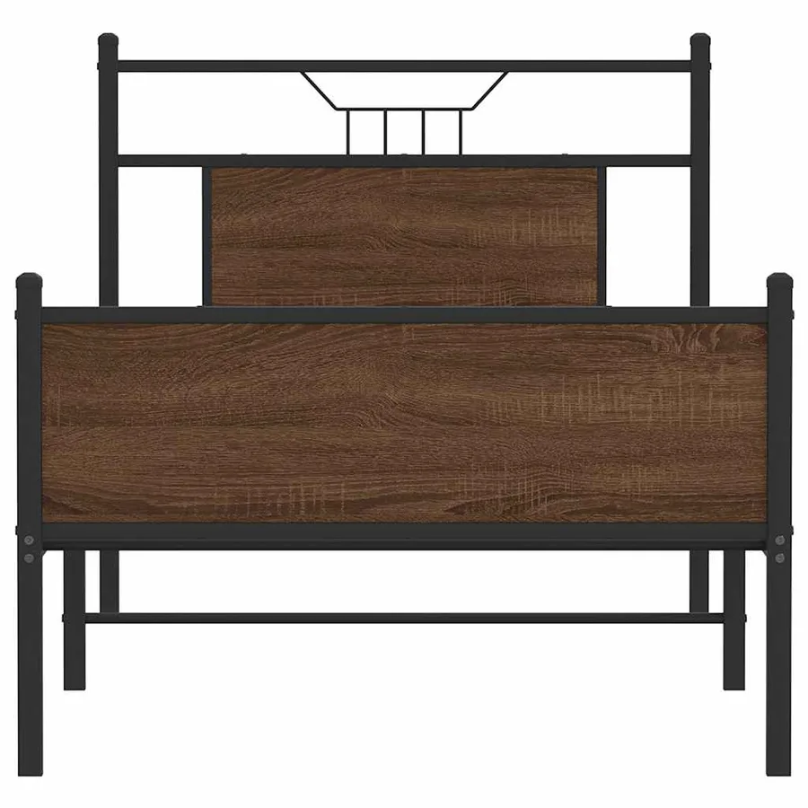 Cadre de lit sans matelas chêne marron 90x190cm bois ingénierie - 6