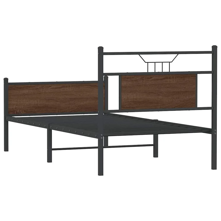 Cadre de lit sans matelas chêne marron 90x190cm bois ingénierie - 8
