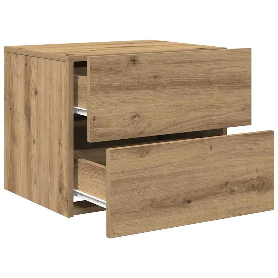 Cabinet de chevet 2 pc Chêne artisanal 50 x 39 x 41 cm - 6
