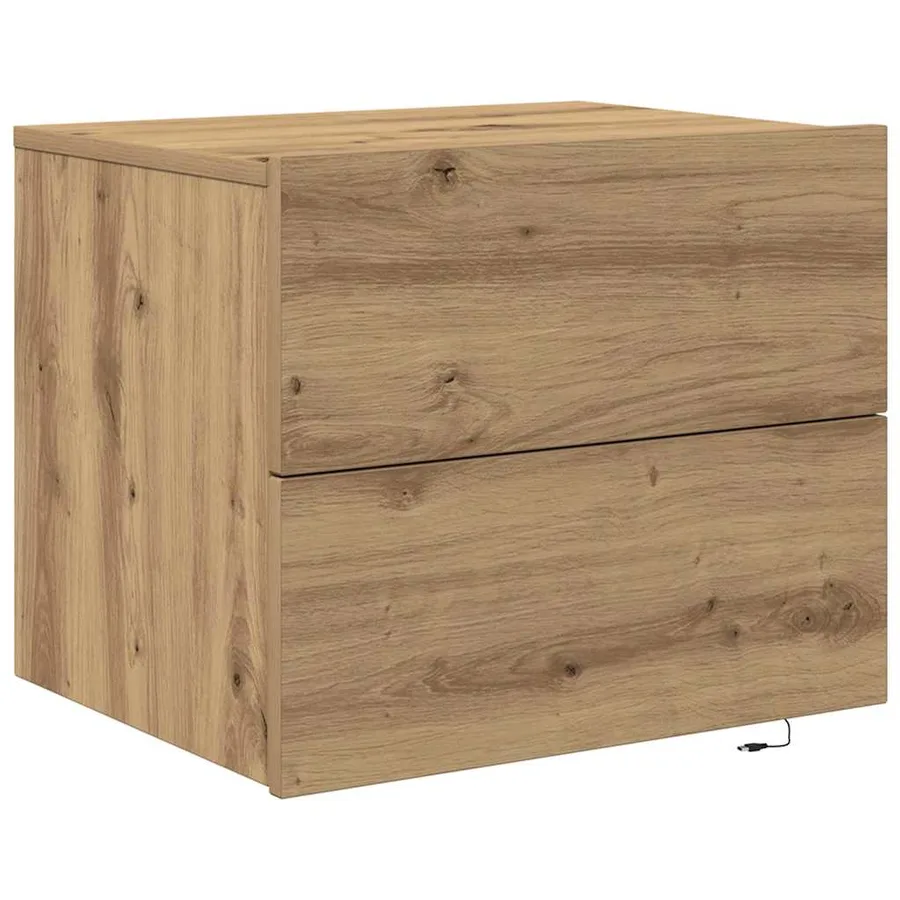 Cabinet de chevet 2 pc Chêne artisanal 50 x 39 x 41 cm - 7