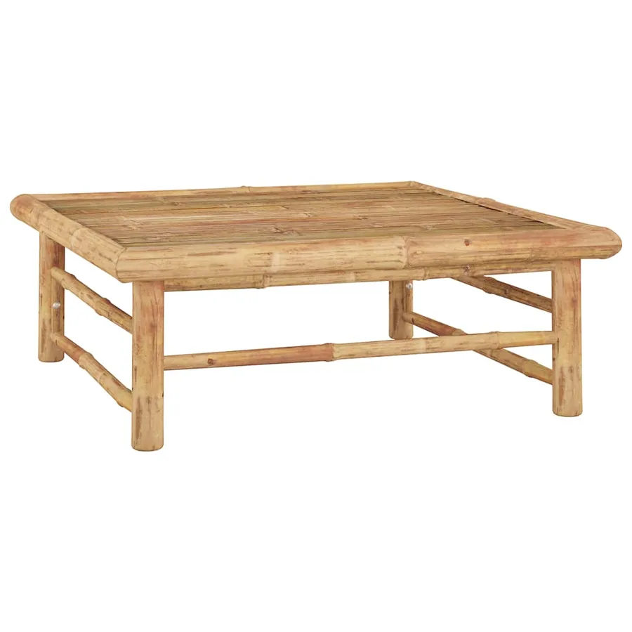 Salon de jardin 4 pcs avec coussins blanc crème bambou - 9