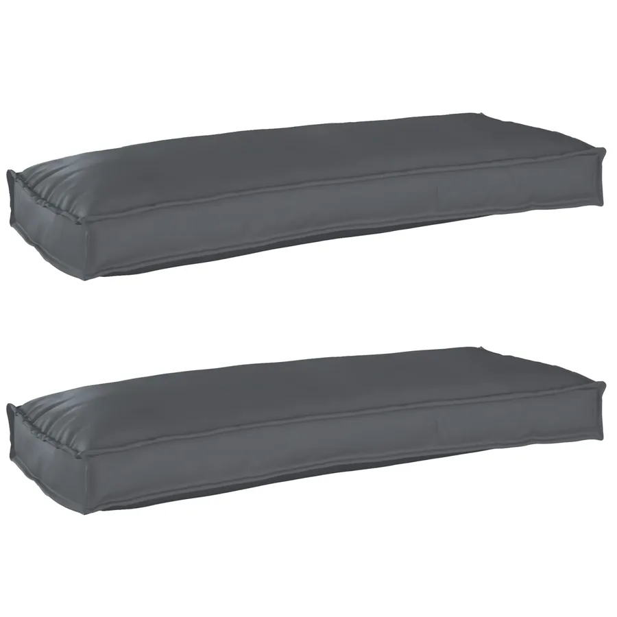 Set de coussins de palette 2 pcs Anthracite 100 x 40 x 8 cm