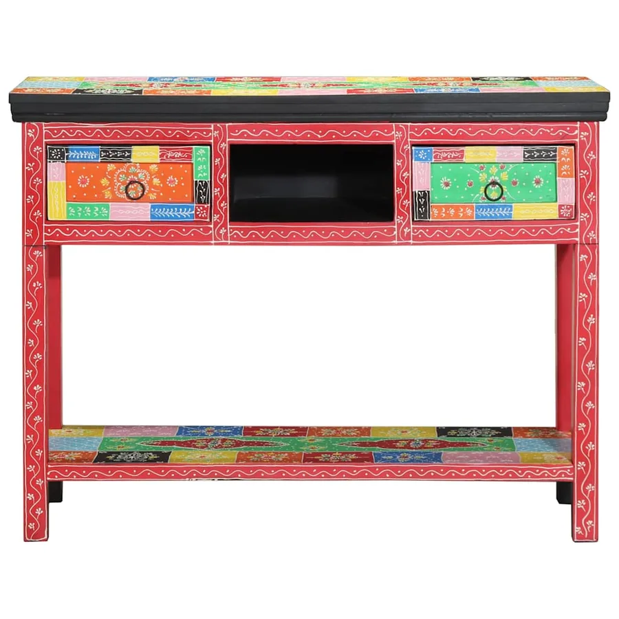 Table console avec tiroir Multicolore 100 x 30 x 77 cm - 2