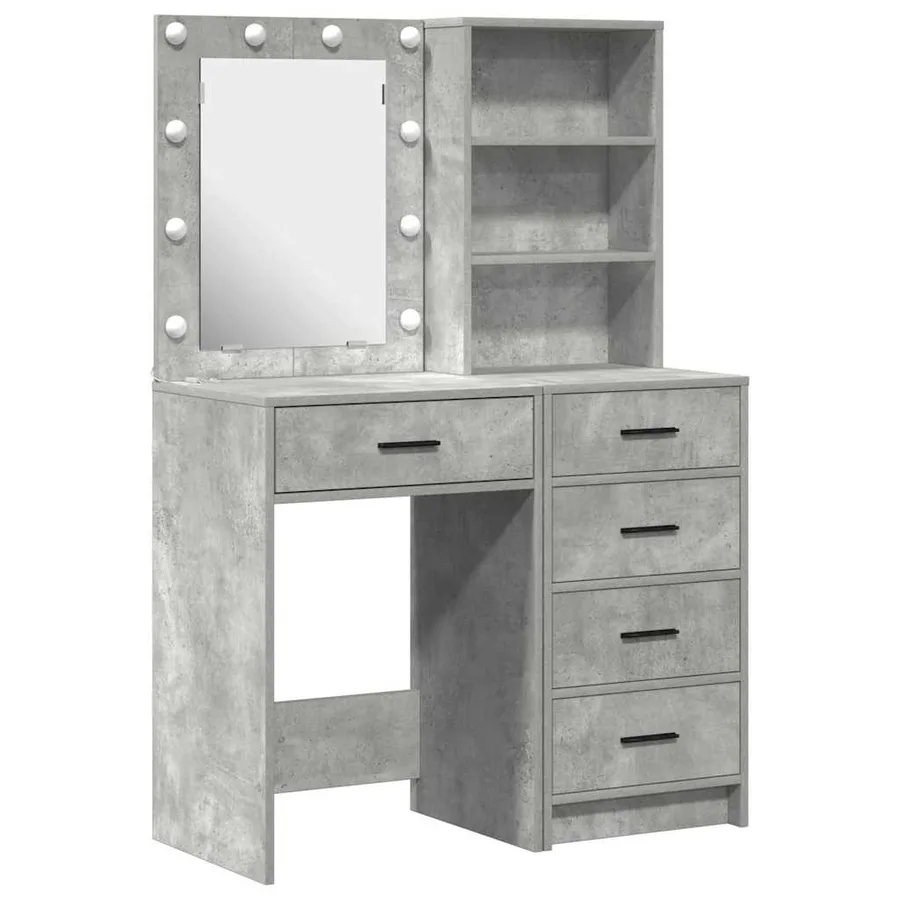 Table de Toilette 2 pcs Gris 50 x 41 x 135 cm Bois d'ingénierie - 2