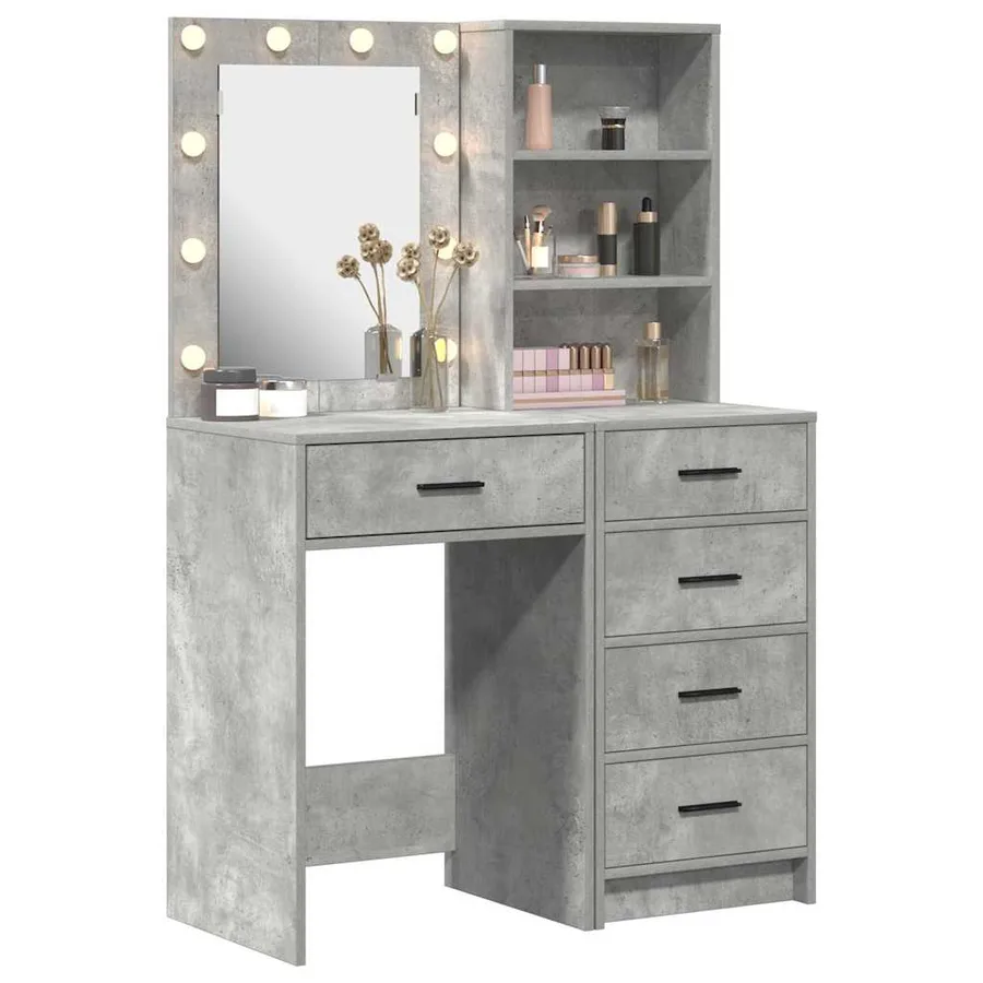 Table de Toilette 2 pcs Gris 50 x 41 x 135 cm Bois d'ingénierie - 3