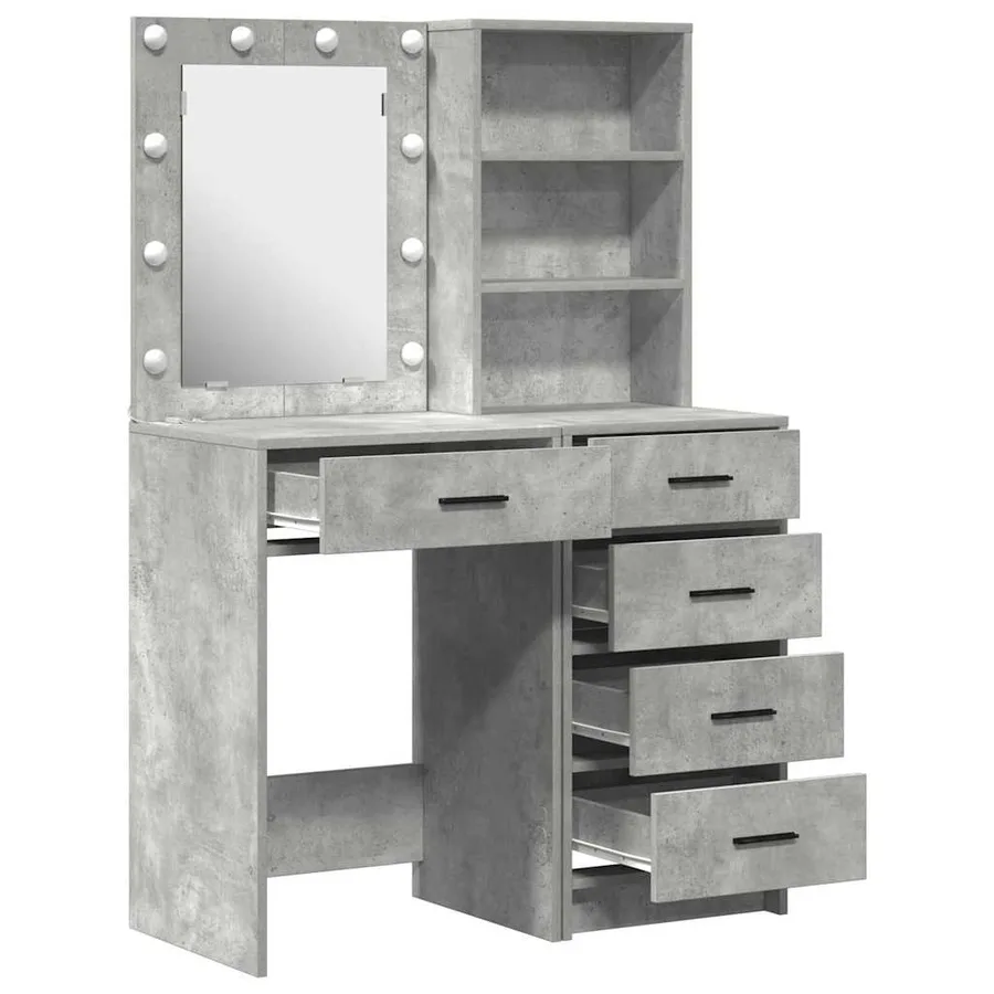 Table de Toilette 2 pcs Gris 50 x 41 x 135 cm Bois d'ingénierie - 7