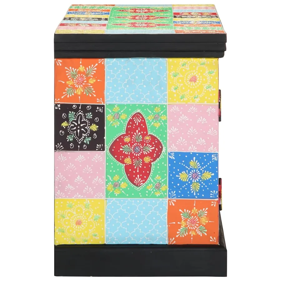Meuble TV Multicolore 100 x 35 x 50 cm Bois de mangue massif - 3