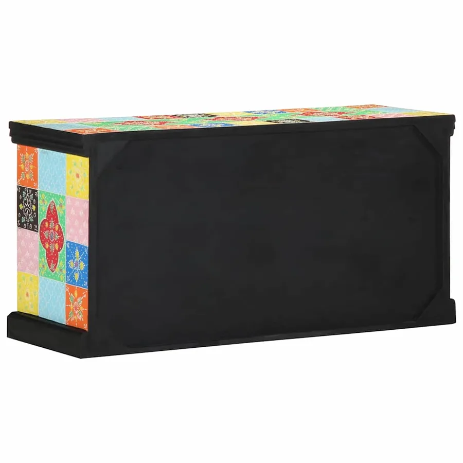 Meuble TV Multicolore 100 x 35 x 50 cm Bois de mangue massif - 4