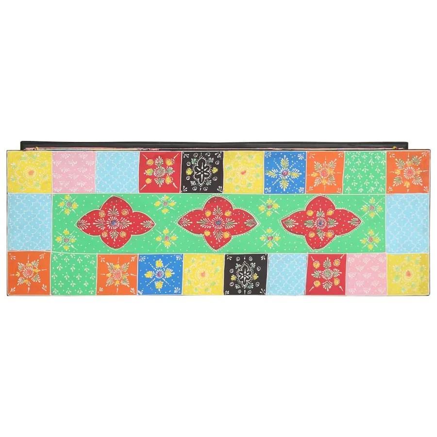 Meuble TV Multicolore 100 x 35 x 50 cm Bois de mangue massif - 5