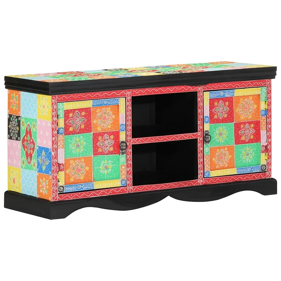 Meuble TV Multicolore 100 x 35 x 50 cm Bois de mangue massif - 6
