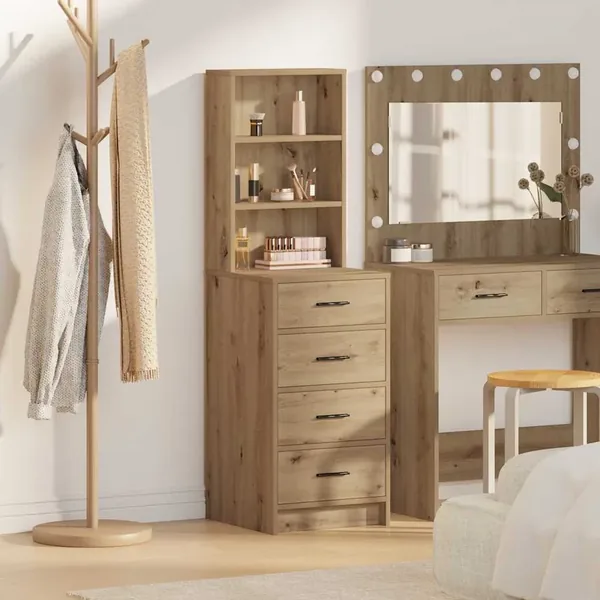 Haut Armoire chêne artisanal 40 x 41 x 135 cm Bois d'ingénierie