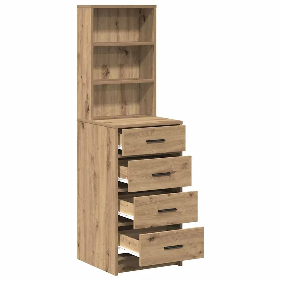 Haut Armoire chêne artisanal 40 x 41 x 135 cm Bois d'ingénierie - 5
