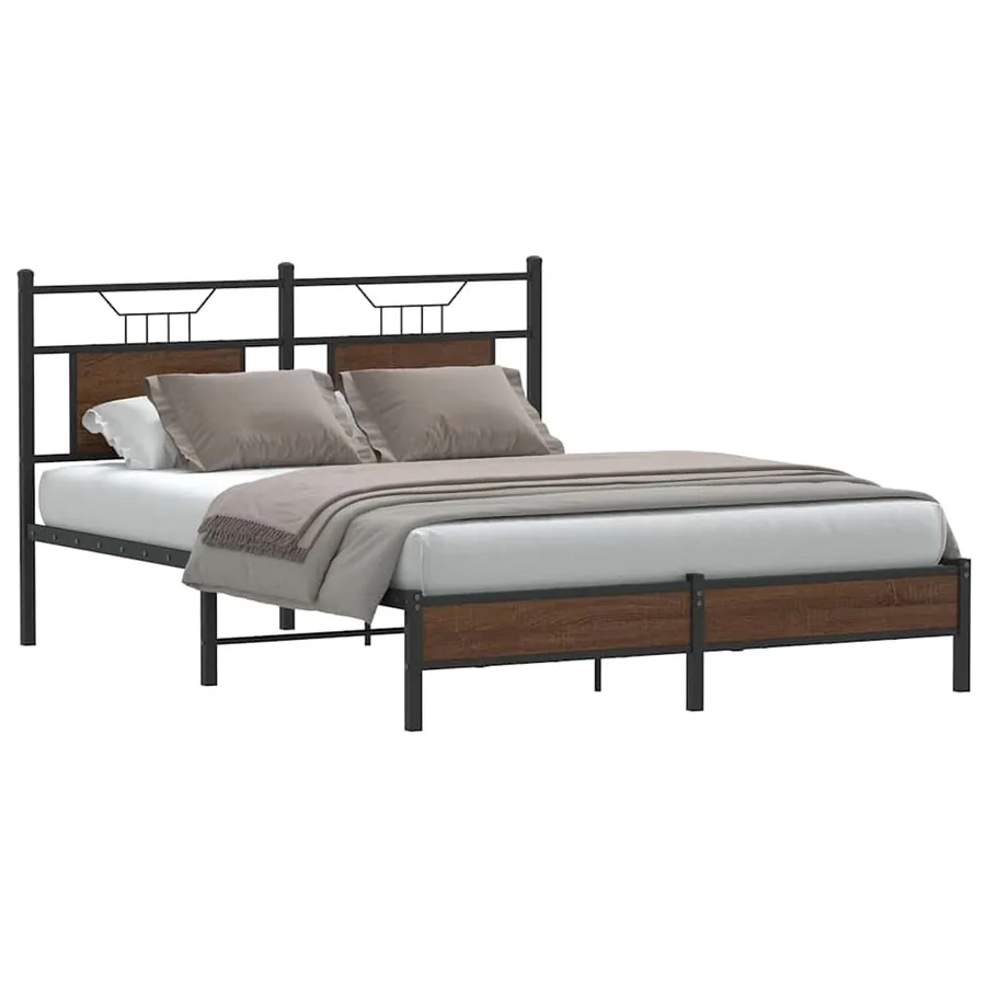 Cadre de lit sans matelas chêne marron 140x200 cm