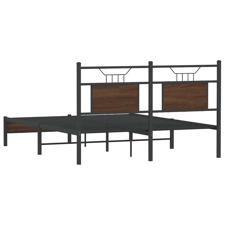 Cadre de lit sans matelas chêne marron 140x200 cm - 8
