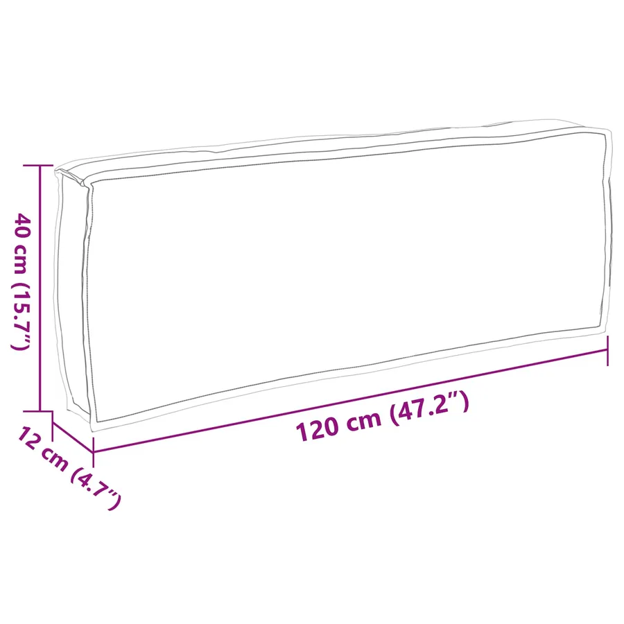 Coussin Gris 120 x 40 x 12 cm Tissu Oxford - 6