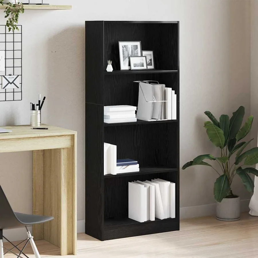 Étagère Chêne noir 60 x 24 x 143 cm Bois d'ingénierie