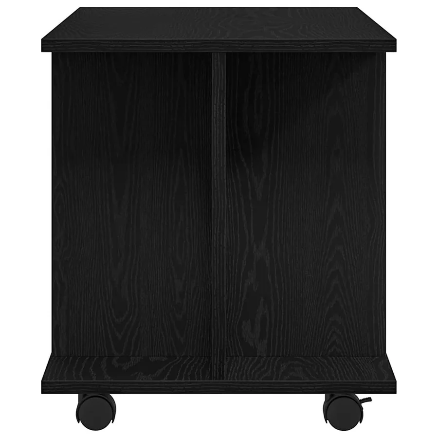 Meuble TV à roulettes en chêne noir 80x40x45 cm bois d'ingénierie - 6