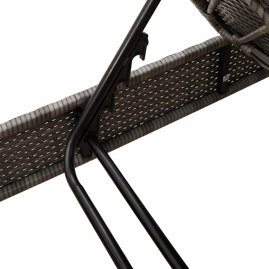 Transat avec coussins gris 55 x 200 x 25,5 cm en rotin synthétique - 11