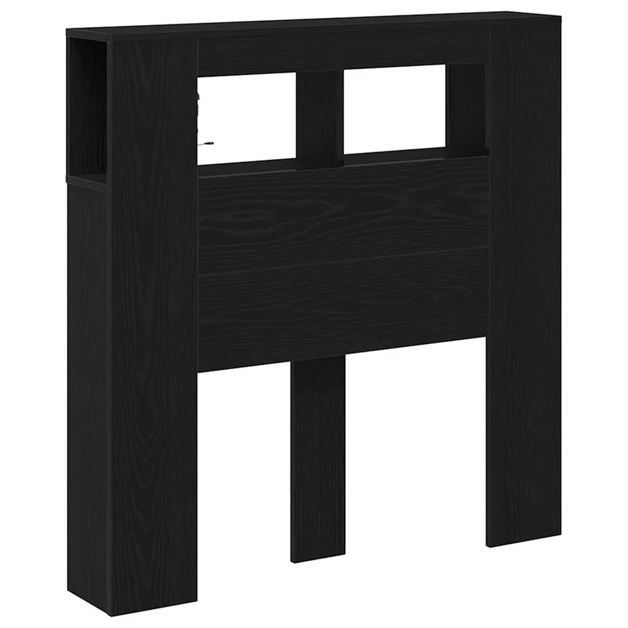 Tête de lit LED avec étagère Chêne noir 100 x 18,5 x 103,5 cm - 6