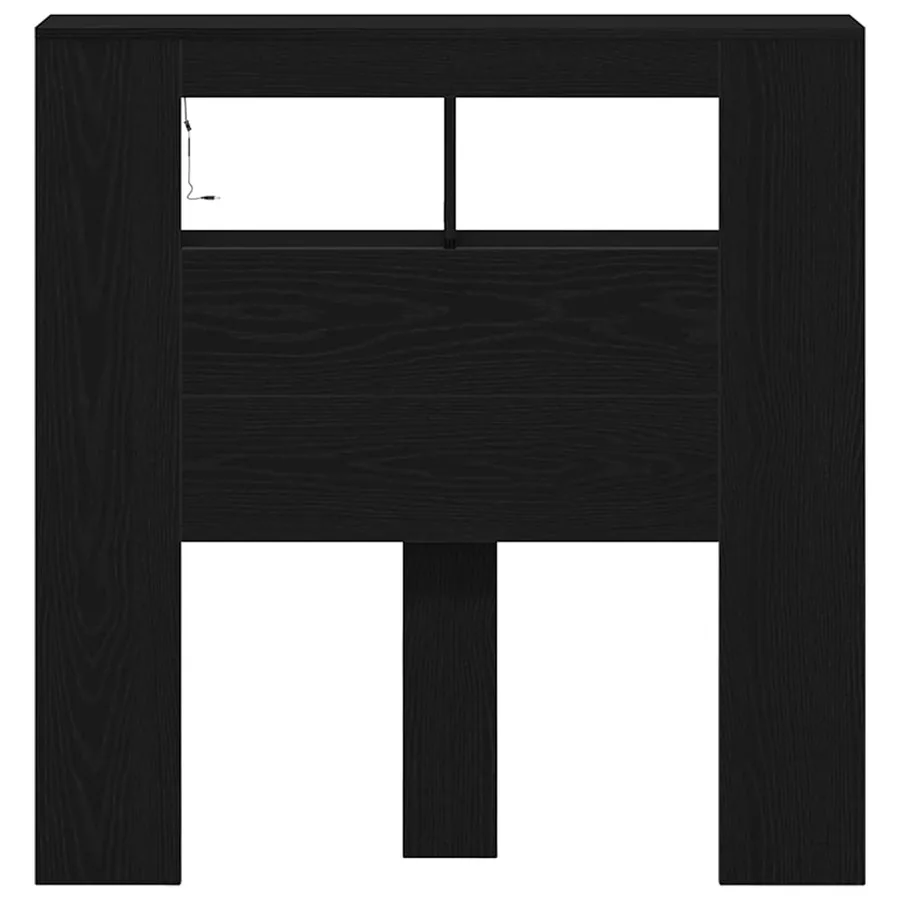 Tête de lit LED avec étagère Chêne noir 100 x 18,5 x 103,5 cm - 7