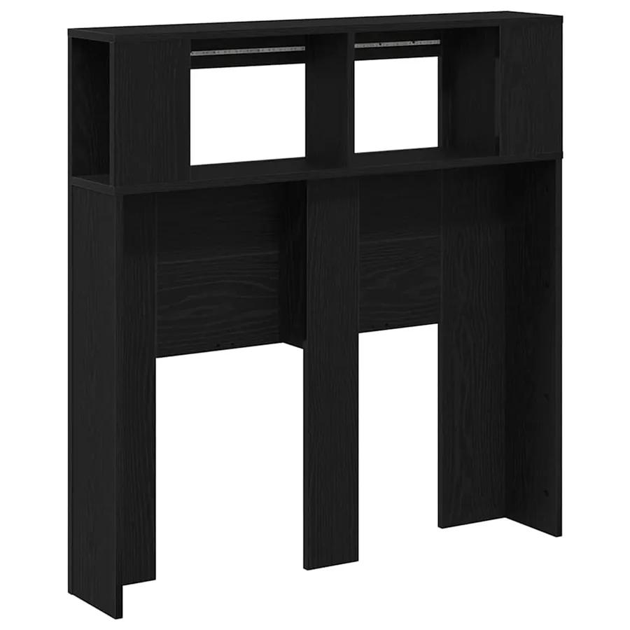 Tête de lit LED avec étagère Chêne noir 100 x 18,5 x 103,5 cm - 9