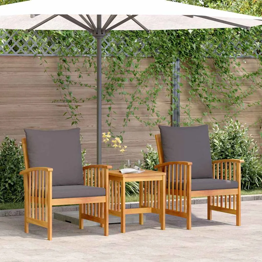 Ensemble de canapé de jardin avec coussin 3 pcs Huile Naturelle