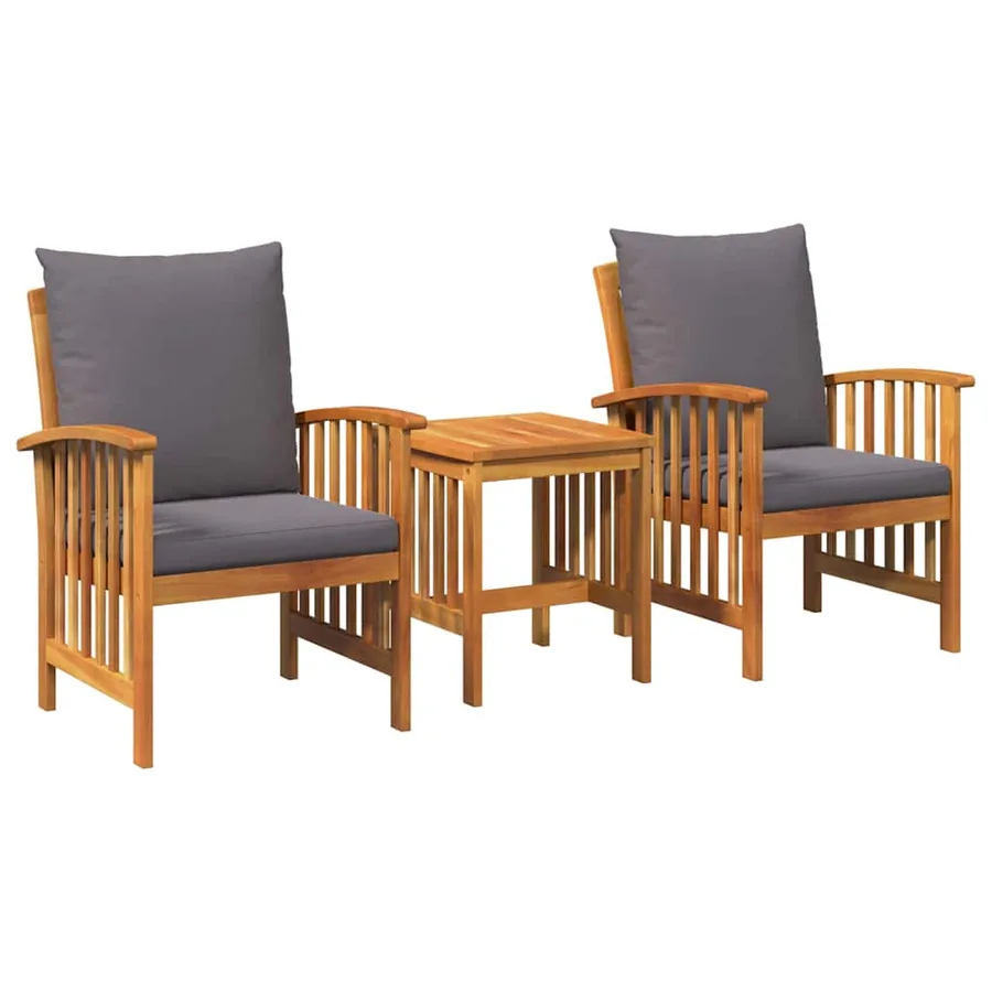 Ensemble de canapé de jardin avec coussin 3 pcs Huile Naturelle - 2