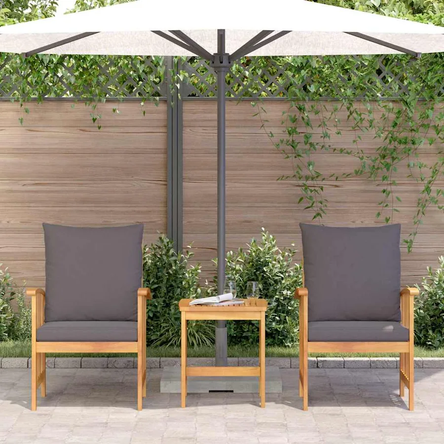 Ensemble de canapé de jardin avec coussin 3 pcs Huile Naturelle - 4