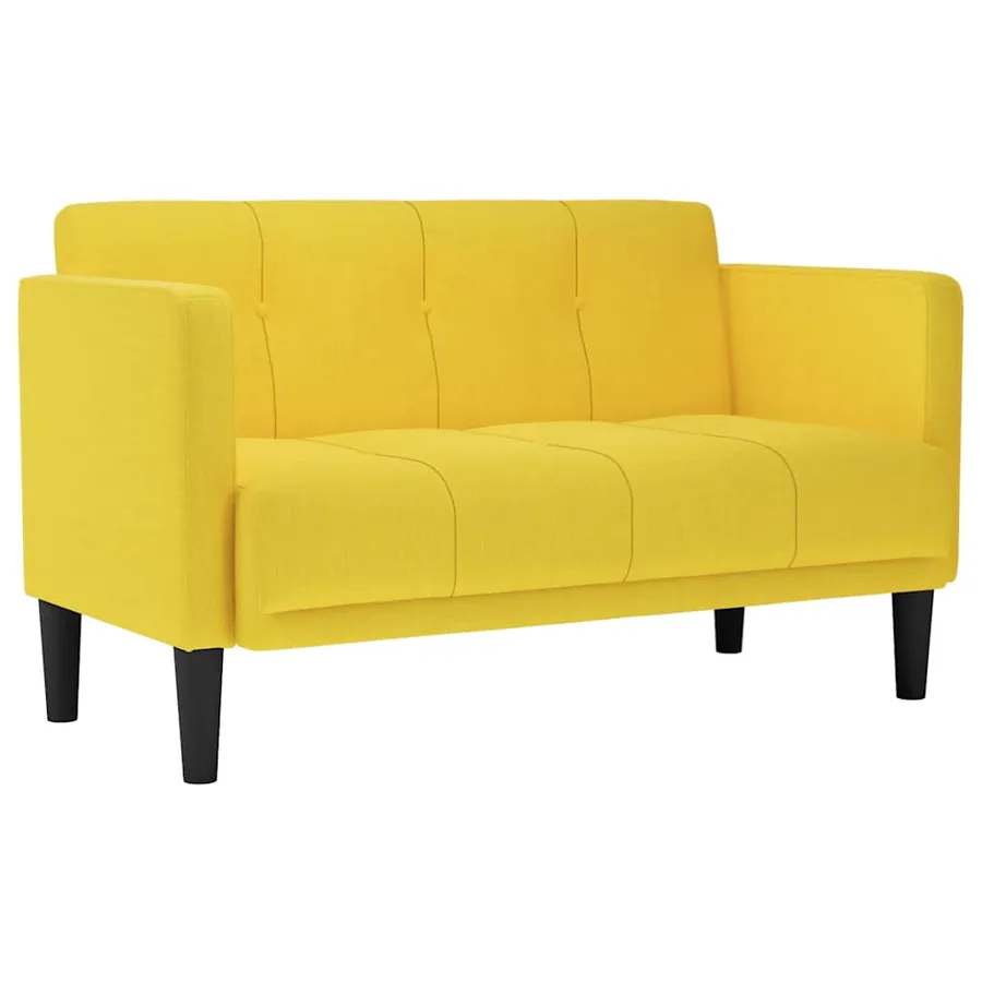Canapé deux places jaune 111 cm en tissu - 2