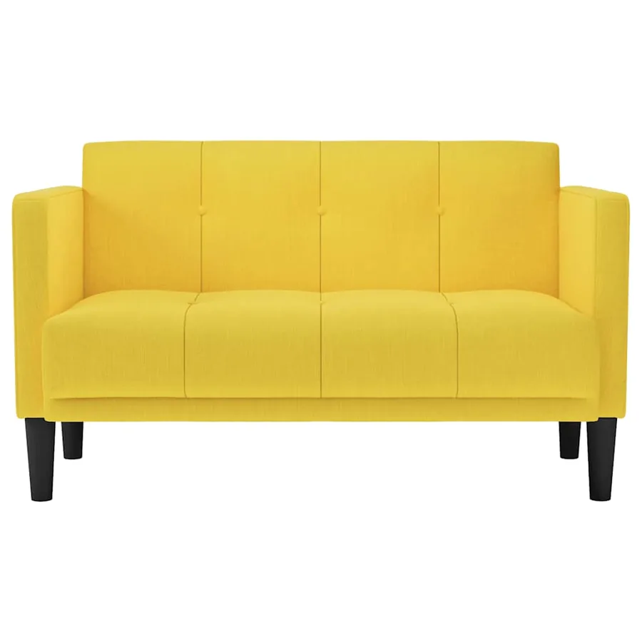 Canapé deux places jaune 111 cm en tissu - 3