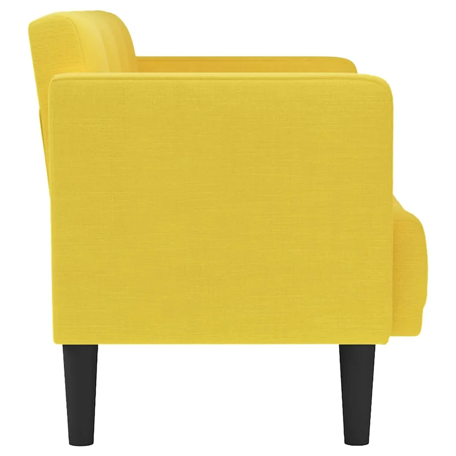 Canapé deux places jaune 111 cm en tissu - 4