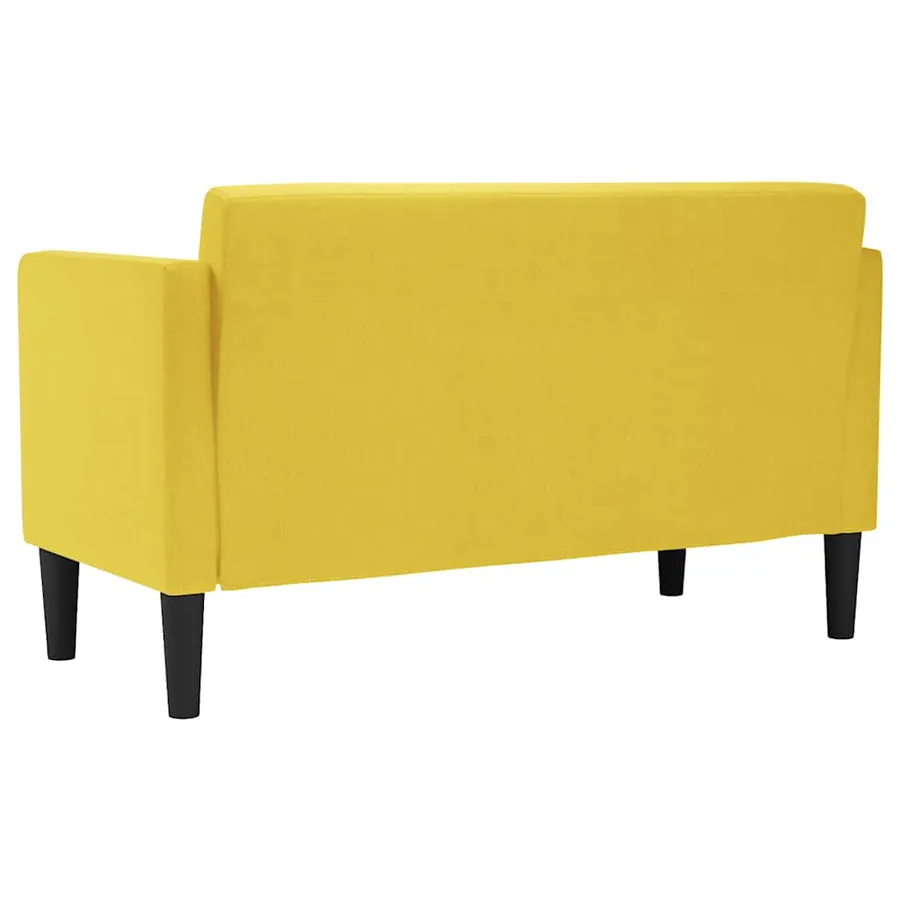 Canapé deux places jaune 111 cm en tissu - 5