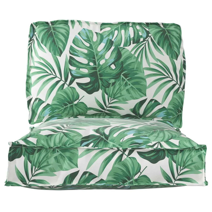 Set de coussins de palette Floral 2 pcs Motif Feuille Verte - 4