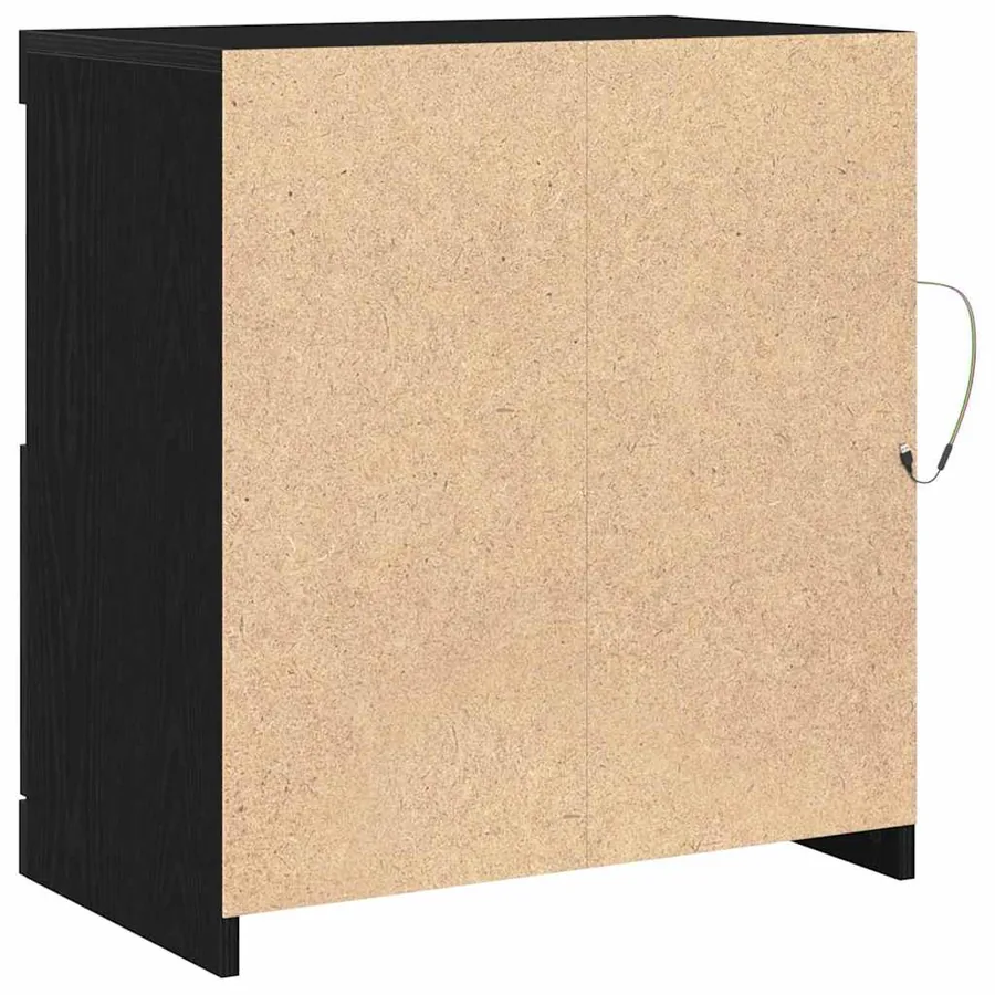 Buffet LED Noir 60,5 x 37 x 67 cm Bois d'ingénierie - 9