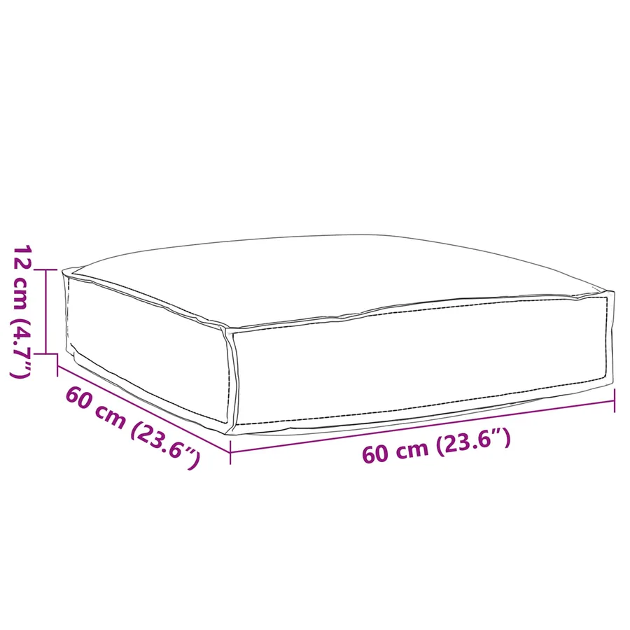 Coussin Gris 60 x 60 x 12 cm Tissu Oxford - 6