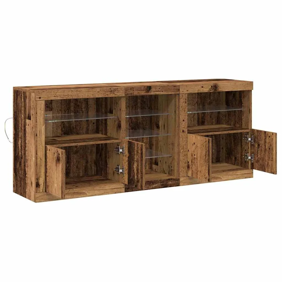 Buffet LED Bois ancien 162 x 37 x 67 cm Bois d'ingénierie - 7