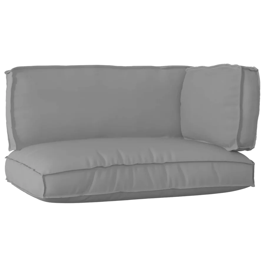 Set de coussins de palette 3 pcs Gris Tissu Oxford