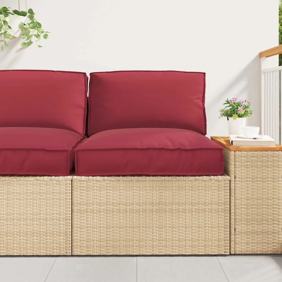 Set de coussins de palette 2 pcs Crème Tissu Oxford